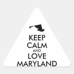 Adesivo Triangular MANTER CALM e AMAR MARYLAND personalizáveis