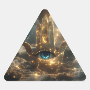 ADESIVO TRIANGULAR MÃO DE FÁTIMA – MÃO DE HAMSA – ZEN BUDISMO