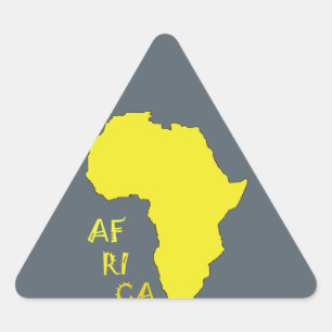 Adesivo Triangular Mapa Africano Amarelo Funky