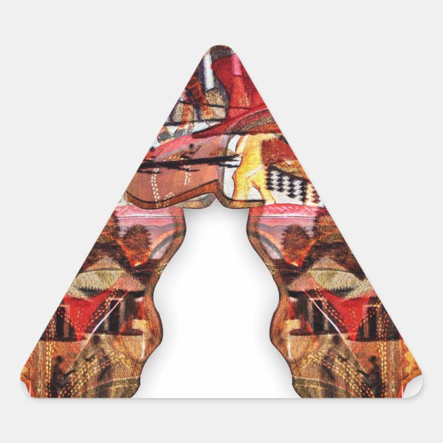 Adesivo Triangular Mapa Africano: Celebrar a Estação com a Cultura (Frente)