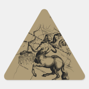 Adesivo Triangular Mapa da Constelação Sagitariana Engrenando Heveliu