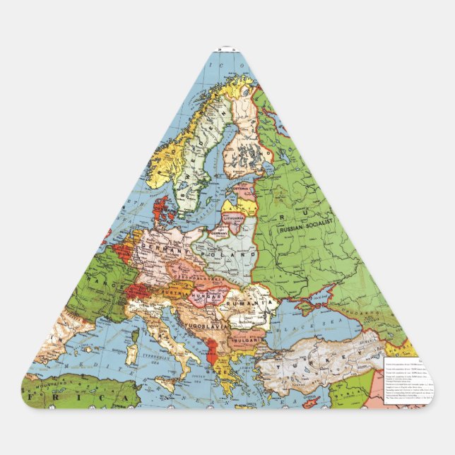 Adesivo Triangular Mapa da Europa (Frente)