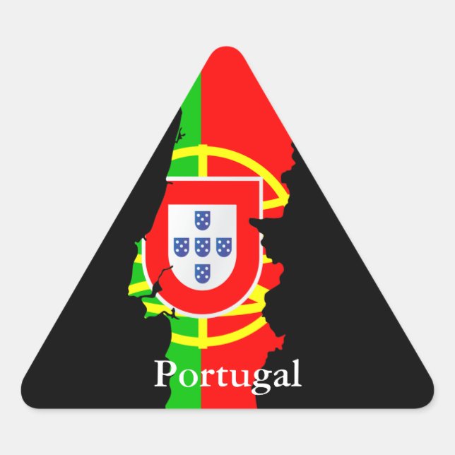 Adesivo Triangular mapa portugal e bandeira - autocolante (Frente)