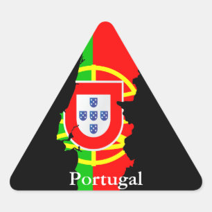Adesivo Triangular mapa portugal e bandeira - autocolante
