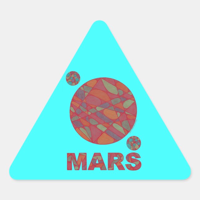Adesivo Triangular Mars Red Planet Art Triangle Stickers (Frente)