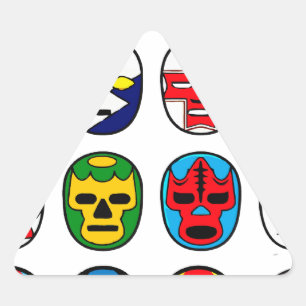 Adesivo Triangular Máscaras mexicanas da luta de Lucha Libre Luchado