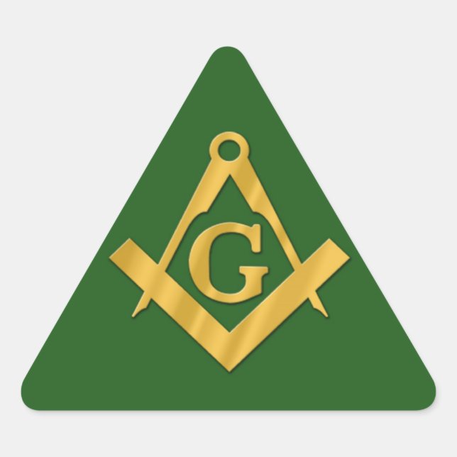 Adesivo Triangular Mason Masonic em Verde (Frente)