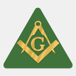 Adesivo Triangular Mason Masonic em Verde