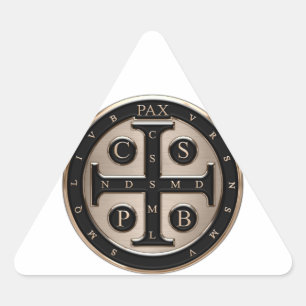 Adesivo Triangular Medalha do St. Benedict
