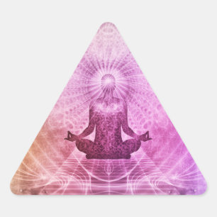 Adesivo Triangular Meditação Espiritual De Yoga Lotus Pose