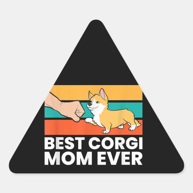 Adesivo Triangular Melhor Mãe De Corgi (Frente)