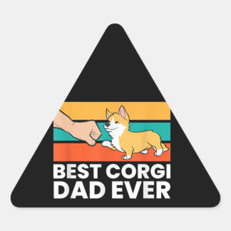 Adesivo Triangular Melhor Pai Corgi Nunca