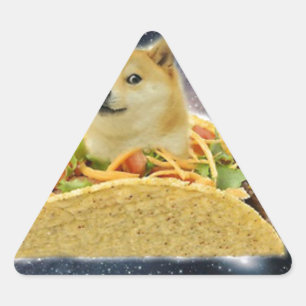 Adesivo Triangular meme do taco espacial doge