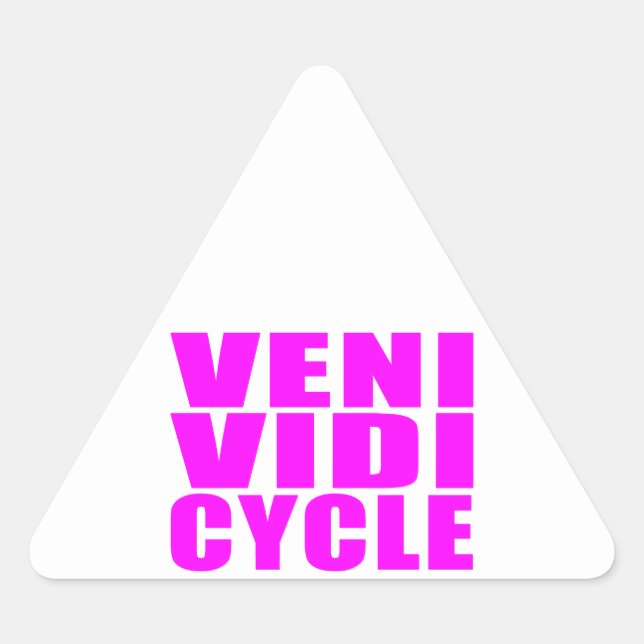 Adesivo Triangular Meninas Engraçadas Pedem Ciclismo : Ciclo Veni Vid (Frente)