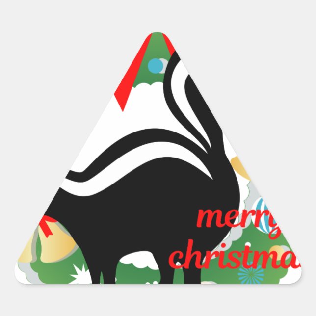 Adesivo Triangular meritório skunk de natal (Frente)
