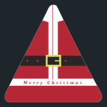 Adesivo Triangular Merry Christmas Sticker Santa Claus Gifts<br><div class="desc">Papais noeis de Natal Merry Stickers</div>