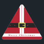 Adesivo Triangular Merry Christmas Sticker Santa Claus Gifts<br><div class="desc">Papais noeis de Natal Merry Stickers</div>