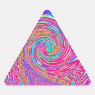 Adesivo Triangular Mesmerização do Whirlpool Com Amor à arte ciana do