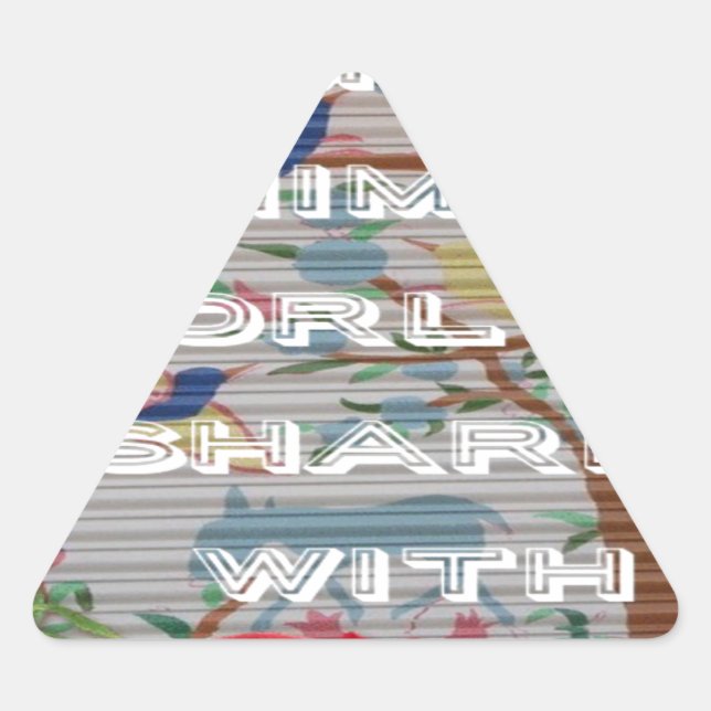 Adesivo Triangular Meu Mundo Animal: Linda árvore e Design de pássaro (Frente)