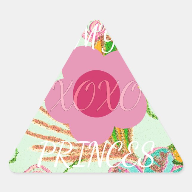 Adesivo Triangular Minha XOXO Pequena Princesa Floral Impressão (Frente)