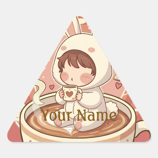 Adesivo Triangular Modern Rabbit Coffee Triangle Tech Decal (Frente)