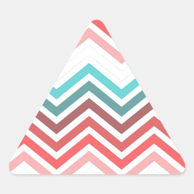 Adesivo Triangular Moderno, moderno, colorido ziguezague em chevron (Frente)