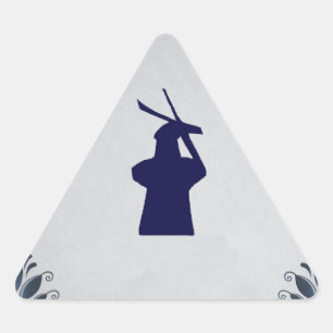 Adesivo Triangular Moinho azul de azulejo em Delft