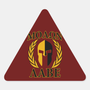 Adesivo Triangular Molon Labe Spartan Mask Laurels Burgundy Vermelho