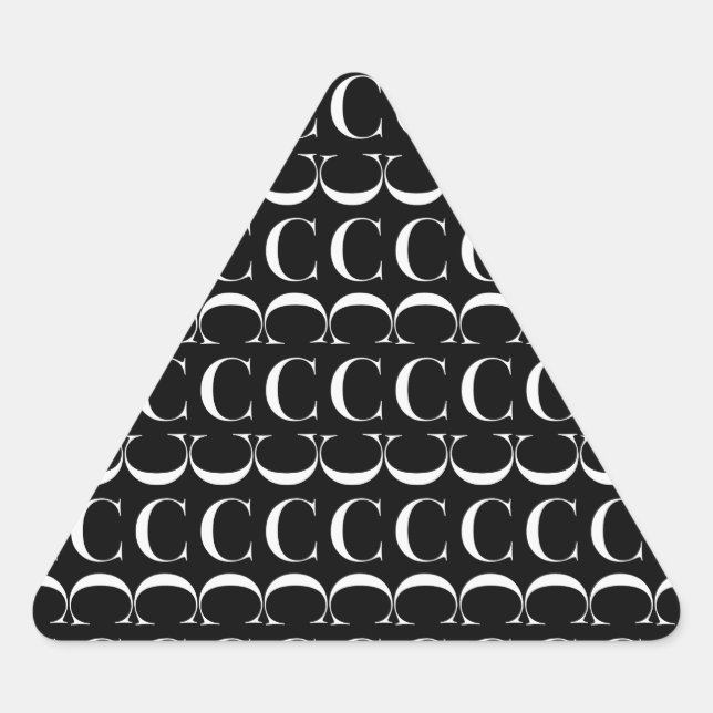 Adesivo Triangular Monograma - Letra inicial C (Frente)