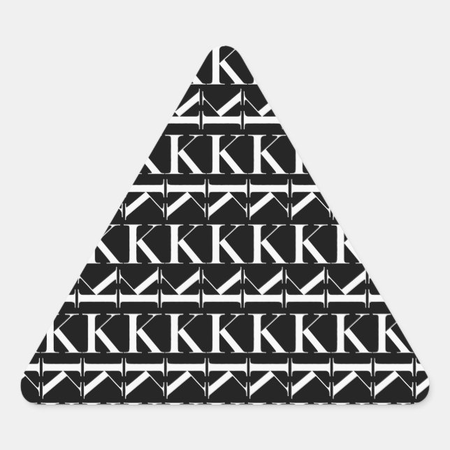 Adesivo Triangular Monograma - Letra inicial K (Frente)