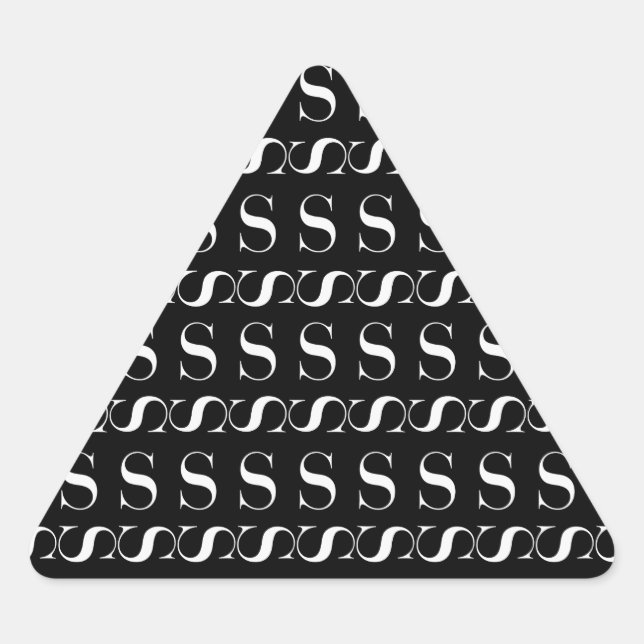 Adesivo Triangular Monograma - Letra Inicial S (Frente)
