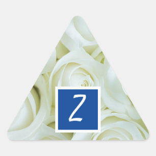 Adesivo Triangular Monograma Personalizado Real Blue Trendy Rosas b
