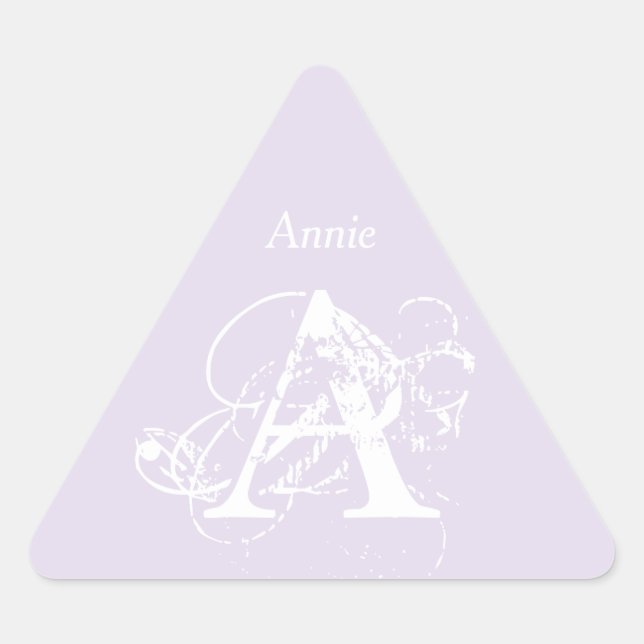 Adesivo Triangular Monogramname Elegant Simple Minimalist Modelo (Frente)