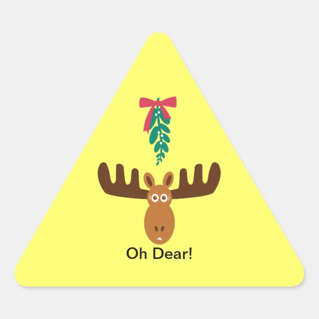 Adesivo Triangular Moose Head_Road Sign_Mistletoe_Oh Caro! (Frente)