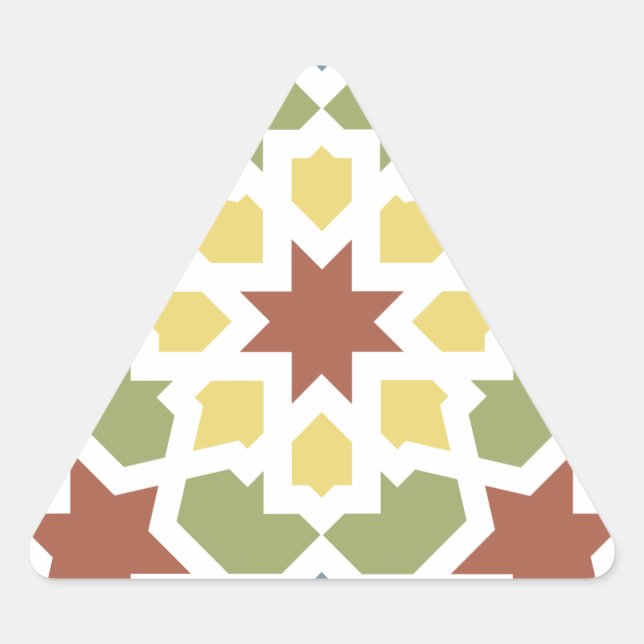 Adesivo Triangular Mosaico geométrico de arabescos de Marruecos. (Frente)