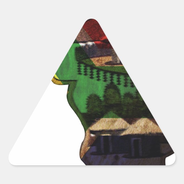 Adesivo Triangular Mosaico Vibrante da África: Arte-Padrão Decorativa (Frente)