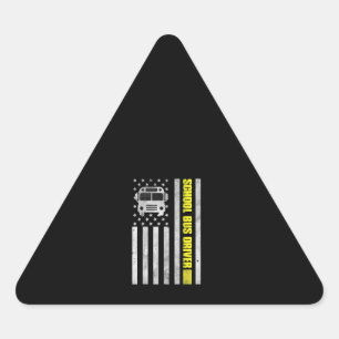 Adesivo Triangular Motorista de ônibus escolar Bandeira Americana, Dr