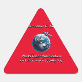 Adesivo Triangular Mundo das Telecomunicações e da Sociedade da Infor