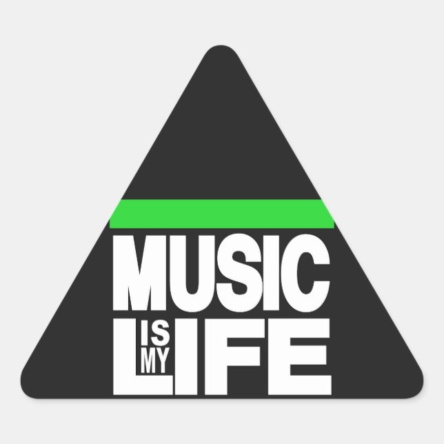 Adesivo Triangular Música é a minha vida verde (Frente)