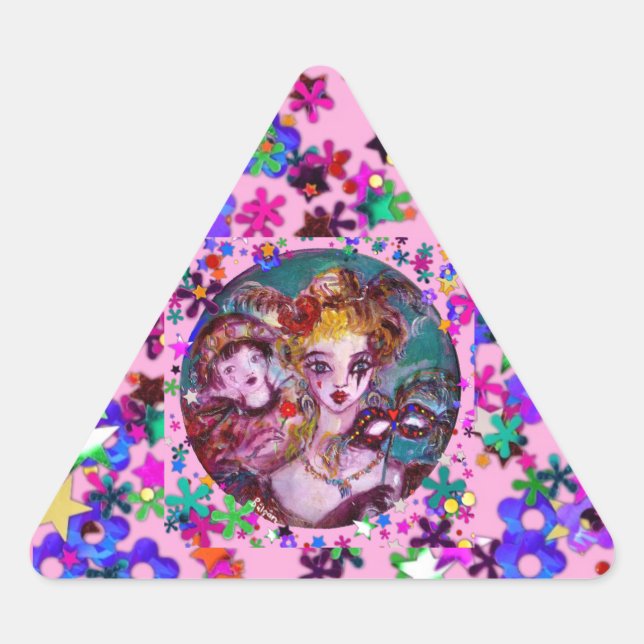 ADESIVO TRIANGULAR NAMORADOS VENETIANO DO MASCARADA CONFETTI (Frente)
