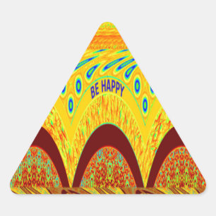 Adesivo Triangular Não se preocupe, seja Impressão de arte feliz