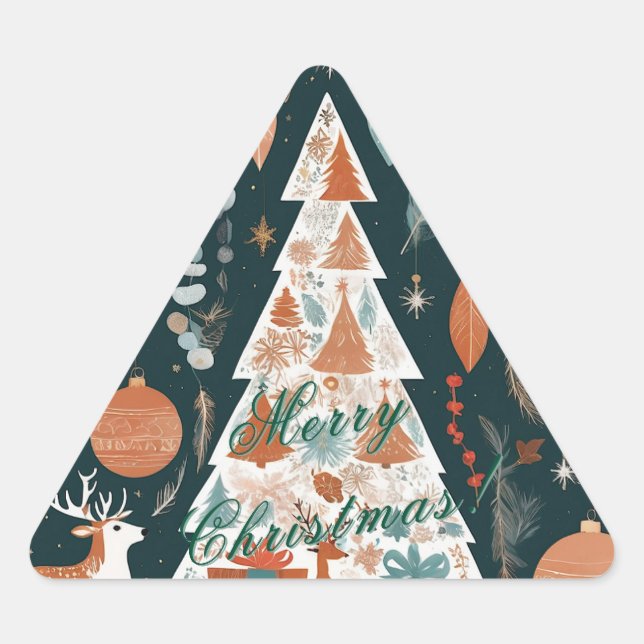 Adesivo Triangular Natal Boêmio Elegante (Frente)