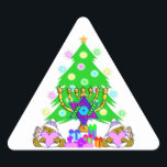 Adesivo Triangular Natal Hanukkah - Diversão Interreligiosa de Férias<br><div class="desc"></div>