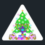 Adesivo Triangular Natal Hanukkah - Diversão Interreligiosa de Férias<br><div class="desc"></div>