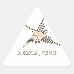 Adesivo Triangular Nazca Hummingbird Geoglyph Newsprint
