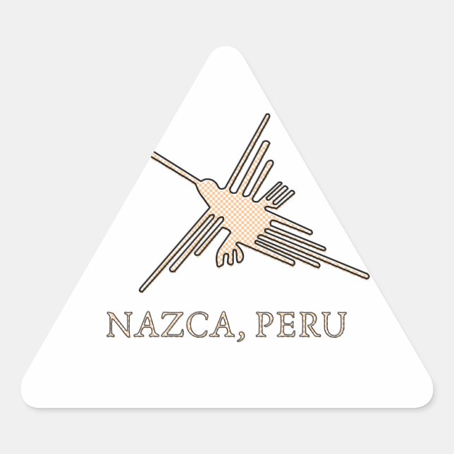 Adesivo Triangular Nazca Hummingbird Geoglyph Newsprint (Frente)