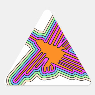 Adesivo Triangular Nazca Hummingbird Peru Drawing