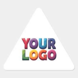 Adesivo Triangular Negócio Simples de Logotipo e Texto Personalizado