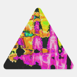Adesivo Triangular Neon Glitch Abstrato Art Impressão