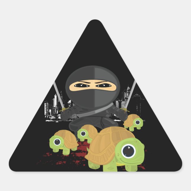 Adesivo Triangular Ninja com tartarugas (Frente)